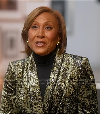 Robin's green paisley velvet blazer on Good Morning America