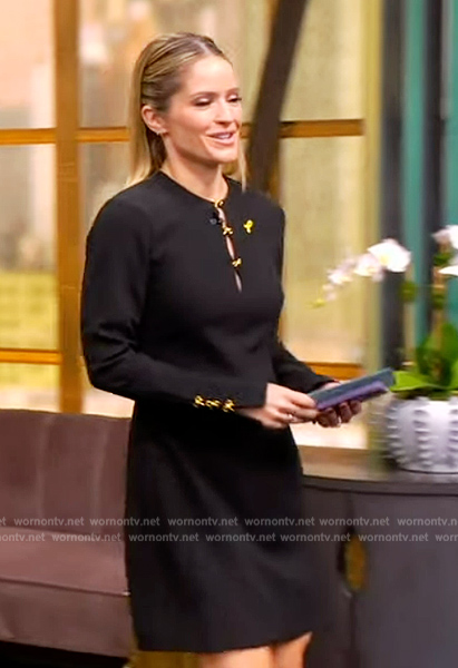 Sara's black bow detail mini dress on The View