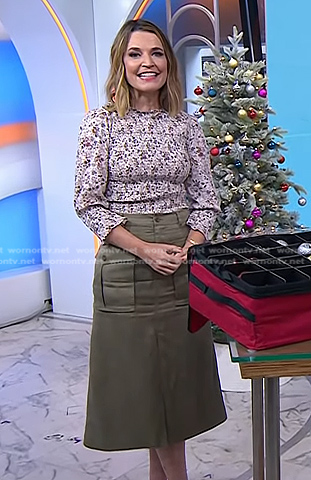 Savannah's floral top and khaki cargo skirt on Today