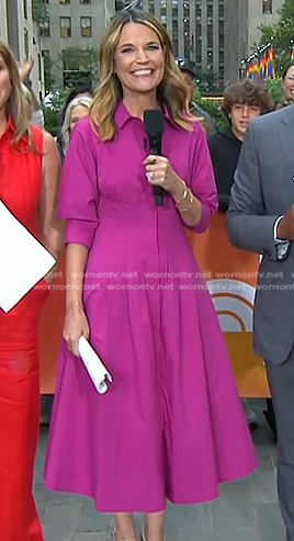 Savannah's pink fuchsia shirtdress on Today