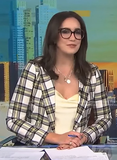 Savannah's white plaid jacket on NBC News