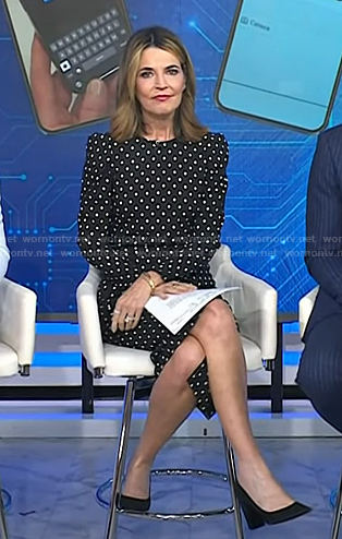 Savannah's black polka dot dress on Today