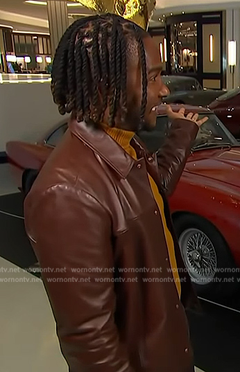 Scott's brown leather jacket on Access Hollywood