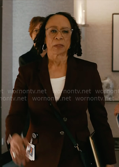 Sharon's burgundy blazer on Chicago Med