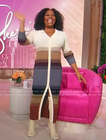 Sherri's stripe knit dress on Sherri