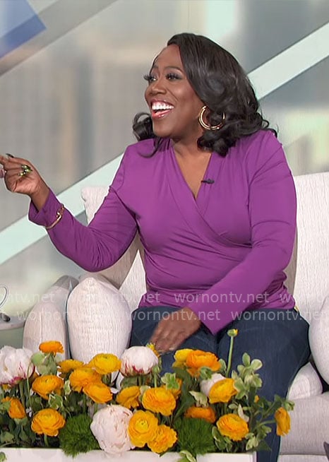 Sheryl's magenta faux wrap top on The Talk