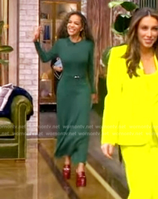 Sunny's green long sleeve knit dress on The View