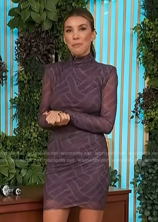 Adrianna Costa's purple mesh dress on Access Hollywood