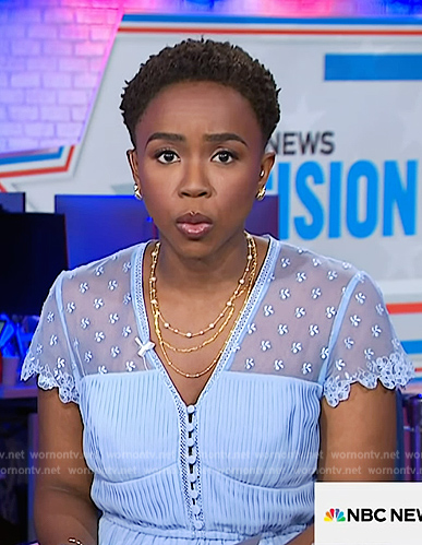 Zinhle's blue lace dress on NBC News Daily
