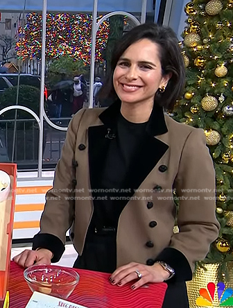 Bahar Takhtehchian's brown contrast lapel blazer on Today