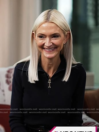 Zanna Roberts Rassi's black half zip sweater on Today