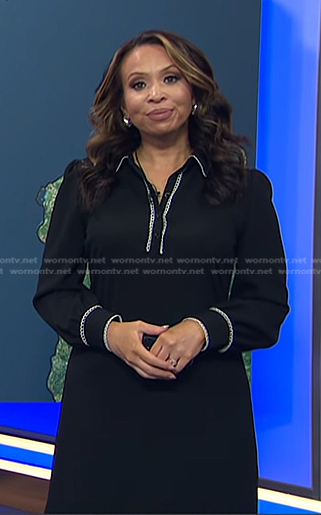 Adelle's black embellished polo dress on Today
