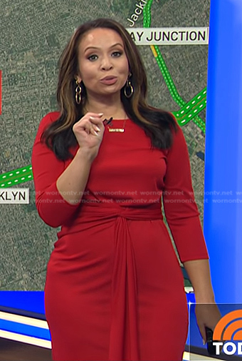 Adelle's red tie waist dress on Today