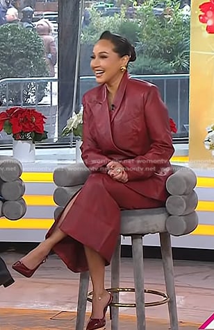 Adrienne Bailon-Houghton's red leather blazer and skirt on Today