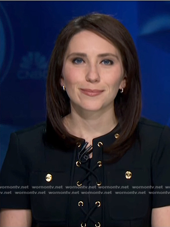 Angelica's black lace-up dress on NBC News Daily