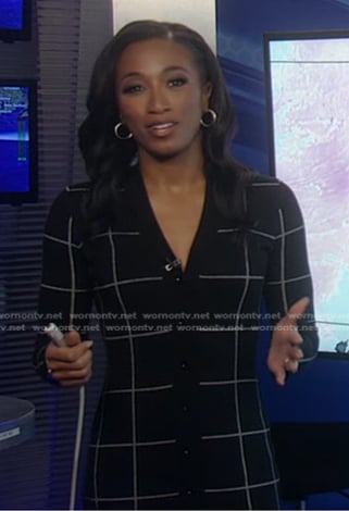 Brittany's black windowpane cardigan dress on Good Morning America