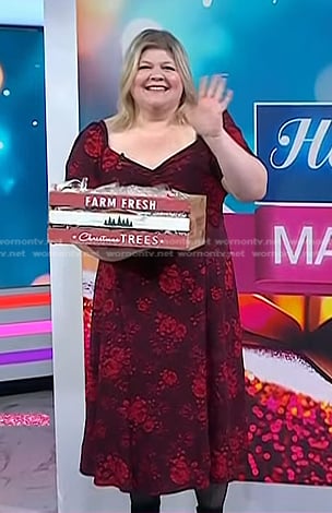 Danielle Kartes's red floral dress on Today