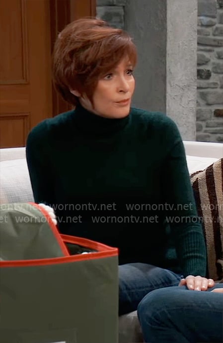Diane's green turtleneck sweater on General Hospital
