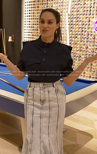 Donna's acid wash denim skirt on Today