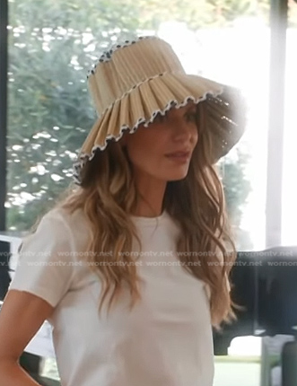 Dorit's polka dot straw hat on The Real Housewives of Beverly Hills