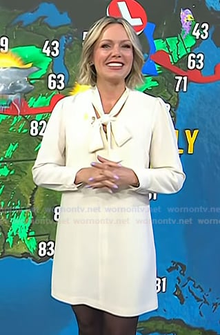 Dylan's white tie neck dress on Today