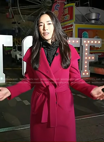 Emilie's pink wrap coat on Today