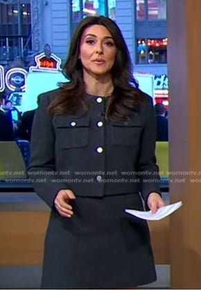 Erielle's grey tweed jacket and mini skirt on Good Morning America