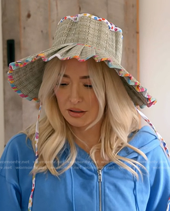 Erika's rainbow polka dot straw hat on The Real Housewives of Beverly Hills