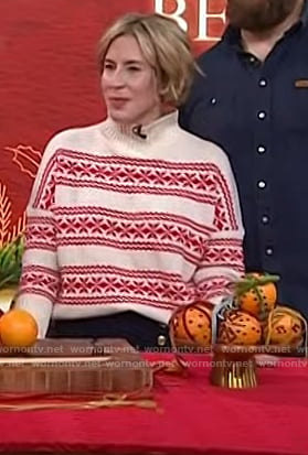 Erin's white Christmas sweater on Today