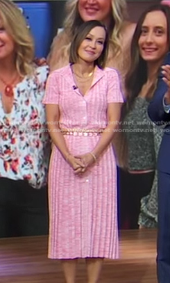Eva's pink ribbed polo dress on Good Morning America