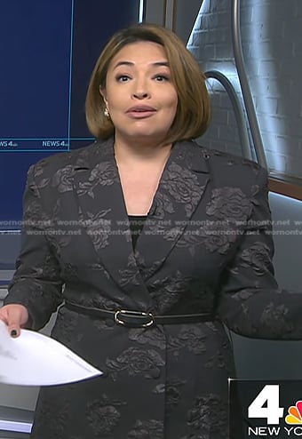 Gilma Avalos's grey floral blazer on NBC News Daily