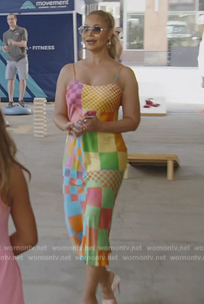 Gizelle's multicolored check dress on The Real Housewives of Potomac