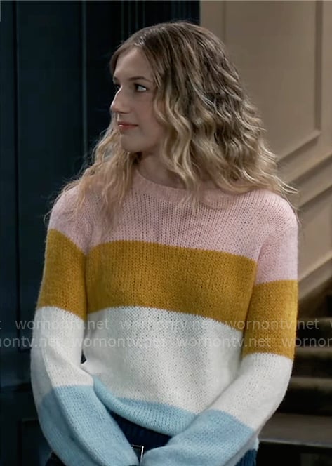 Gretchen's striped sweater on General Hospital