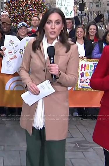 Hallie's beige coat on Today