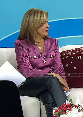 Hoda's pink satin jacket on Today