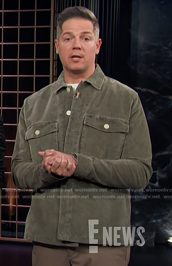 Jason's green suede jacket on E! News