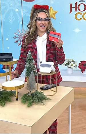 Katie Linendoll's red plaid suit on Today
