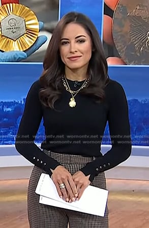 Kaylee's black button cuff sweater on Today