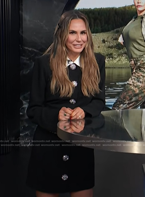 Keltie's black crystal button front dress on E! News