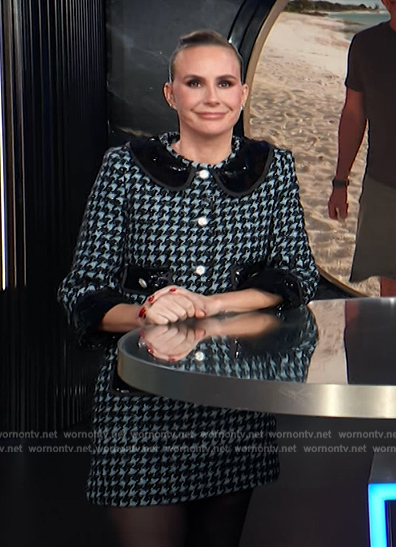 Keltie's houndstooth sequin jacket and skirt on E! News
