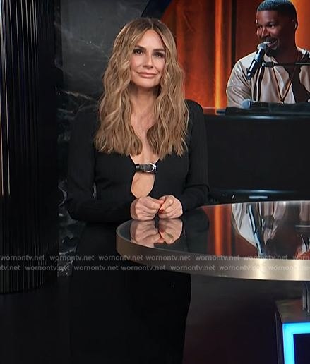 Keltie's black buckle detail dress on E! News