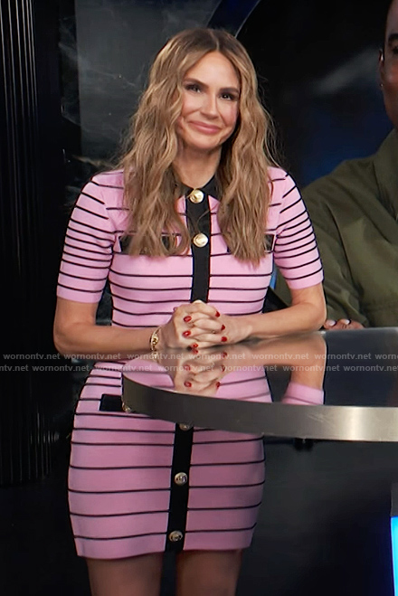 Keltie's pink stripe button front dress on E! News