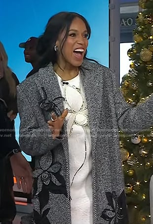 Kerry Washington's white dress and grey floral coat on Today