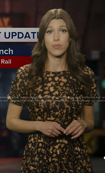 Lindsay Tuchman's black spotted dress on Good Morning America