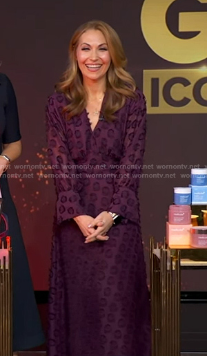 Lori's purple dotted mesh dress on Good Morning America