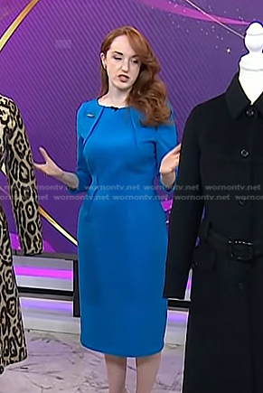 Lucy Bishop's blue sheath dress on Today