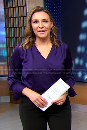 Mary's purple wrap blouse on Good Morning America