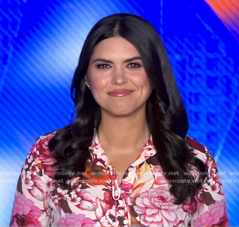 Melissa's pink floral shirt on Good Morning America