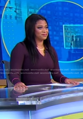 Morgan's brown knit polo dress on Good Morning America