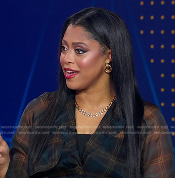 Morgan's plaid sheer trench coat on Good Morning America